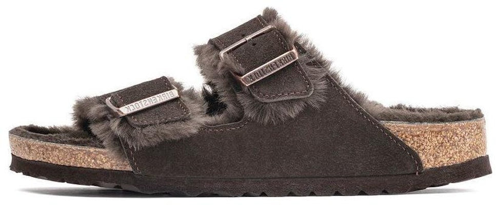 Birkenstock Arizona Shearling Suede Leather 1020566 Mocca Sandals