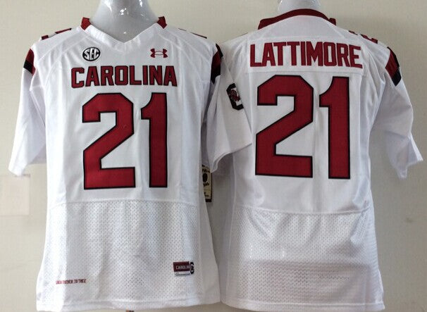 Men's South Carolina Gamecock Marcus Lattimore White Player Game Jersey