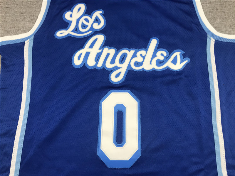 Men's Los Angeles Lakers Russell Westbrook Blue Hardwood Classic Swingman Jersey