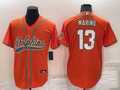 Men's Miami Dolphins Dan Marino Orange Game Jersey Joint Edition
