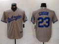 Men's Los Angeles Dodgers Kirk Gibson Gray Game Jersey