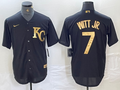 Men's Kansas City Royals Bobby Witt Jr. Black Replica Player Jersey