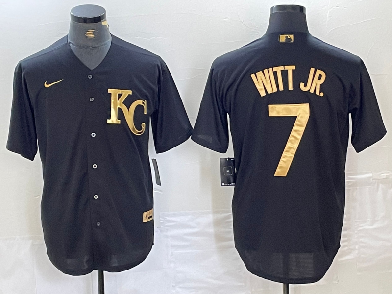 Men's Kansas City Royals Bobby Witt Jr. Black Replica Player Jersey