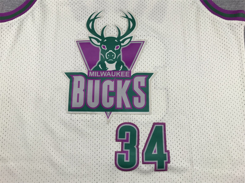 Men's Milwaukee Bucks Giannis Antetokounmpo Cream Chainstitch Swingman Jersey