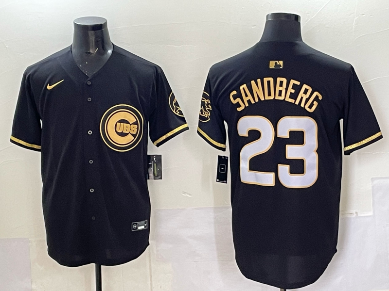 Men's Chicago Cubs Ryne Sandberg Black Alternate Limited Player Jersey