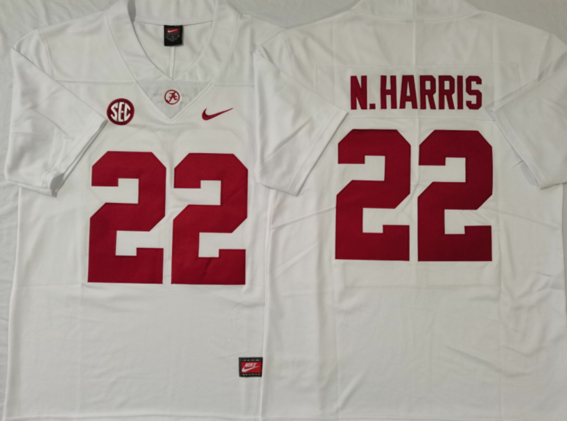 Men's Alabama Crimson Tide Najee Harris White Player Game Jersey