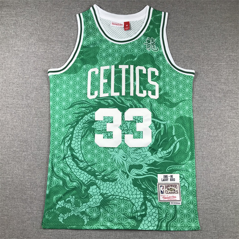 Men's Boston Celtics Larry Bird Green Year of Dragon Edition Swingman Jersey