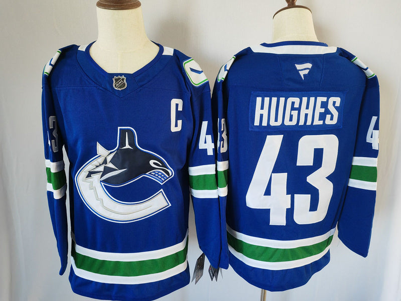Men's Vancouver Canucks Quinn Hughes Fanatics Blue Player Jersey