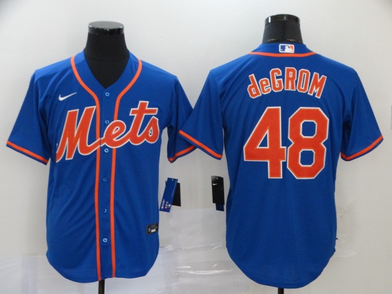 Men's New York Mets Jacob deGrom Blue Replica Baseball Jersey