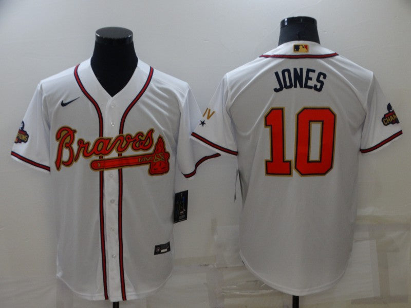 Men's Atlanta Braves Chipper Jones White Replica Jersey