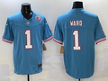Men's Tennessee Titans Cameron Ward Light Blue 2025 NFL Draft First Round Pick Game Jersey