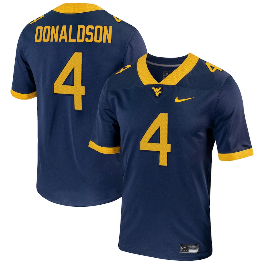 Men's West Virginia Mountaineers CJ Donaldson Navy Player Game Jersey