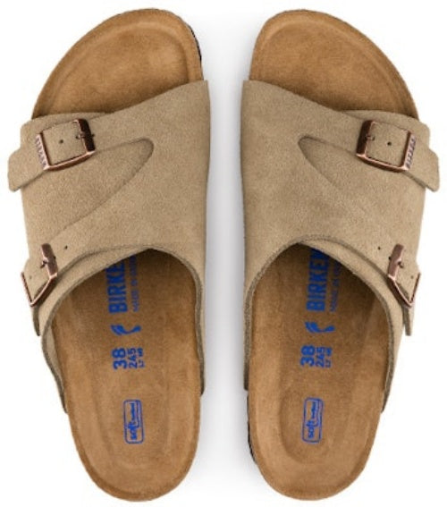 Birkenstock Zrich Soft Footbed Suede Leather 1009532 Taupe Sandals