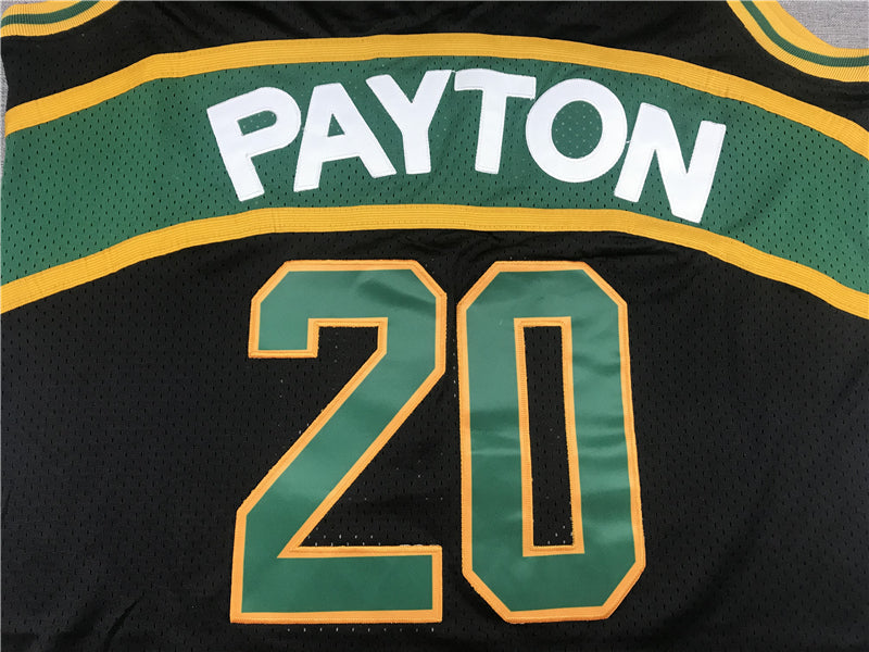 Men's Seattle Supersonics Gary Payton Black Throwback Swingman Jersey