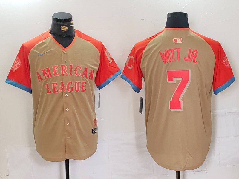Men's American League Bobby Witt Jr. Cream 2024 MLB All-Star Game Limited Player Jersey