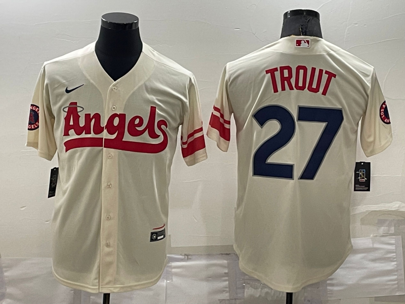 Men's Los Angeles Angels Mike Trout Cream City Connect Replica Player Jersey