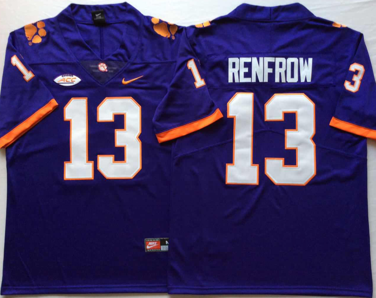 Men's Clemson Tigers Hunter Renfrow Purple Game Jersey