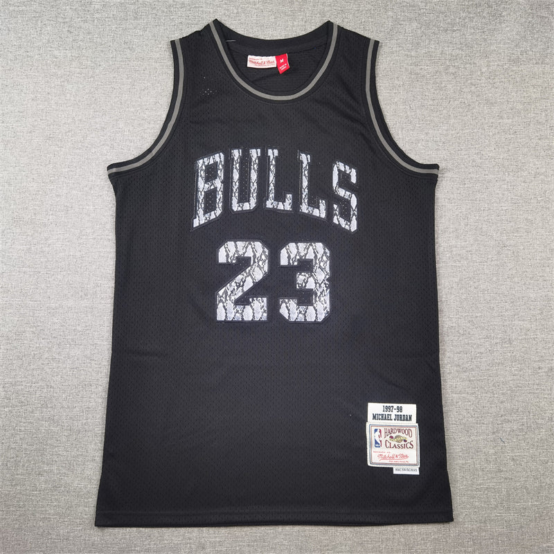 Men's Chicago Bulls Michael Jordan Black 1997/98 Hardwood Classics Authentic Jersey