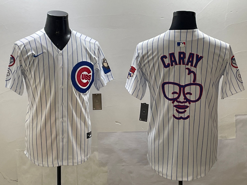 Men's Chicago Cubs Harry Caray White Replica Player Jersey