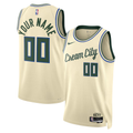 Men's Milwaukee Bucks Cream 2025/26 City Edition Swingman Custom Jersey