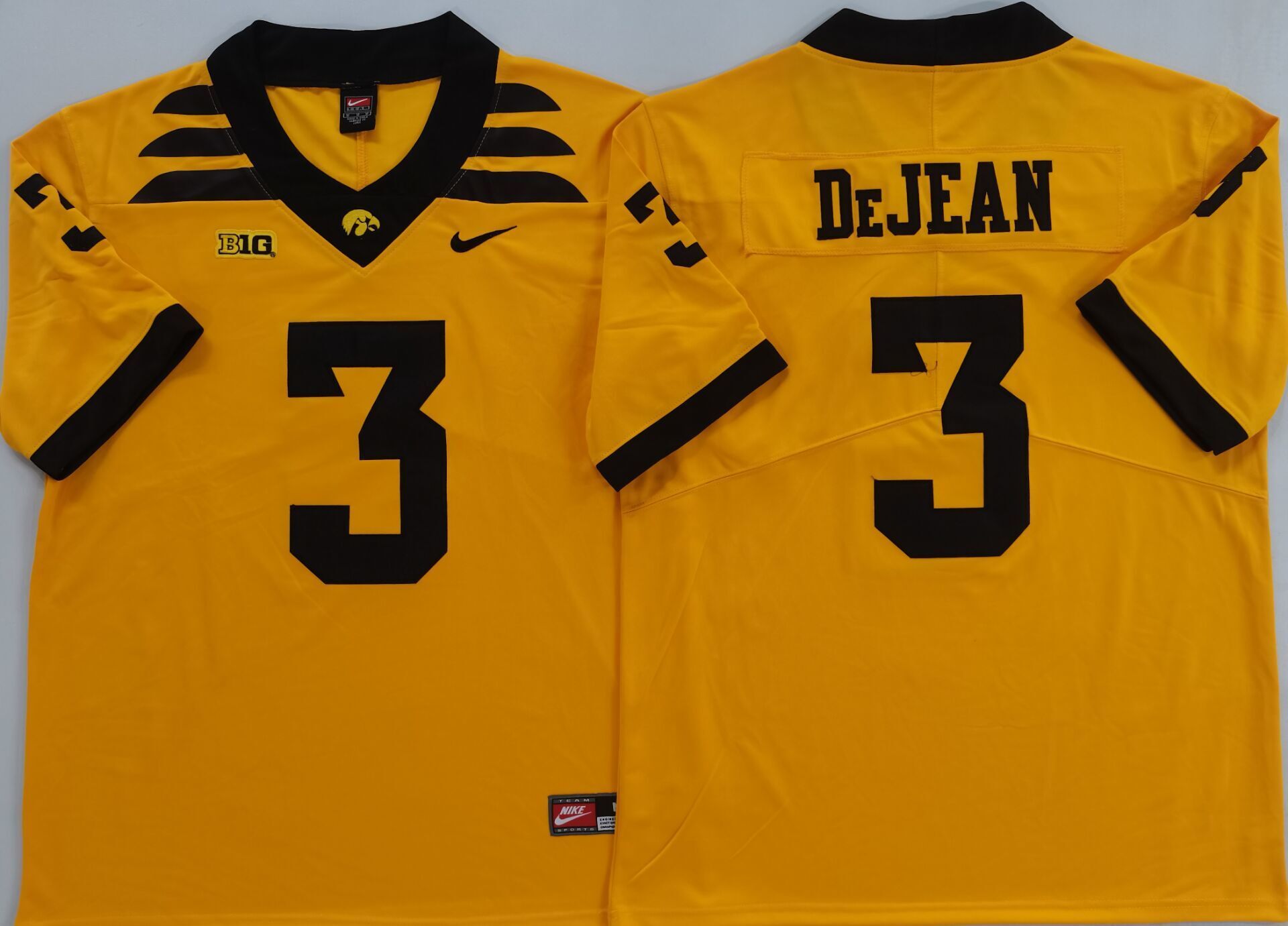 Men's Iowa Hawkeyes Cooper DeJean Yellow Player Game Jersey