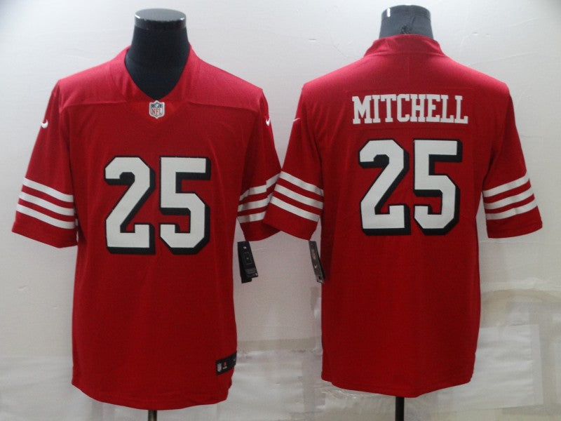 Men's San Francisco 49ers Elijah Mitchell Scarlet Alternate Team Game Jersey