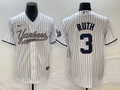 Men's New York Yankees Babe Ruth White Game Jersey Joint Edition