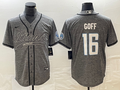 Men's Detroit Lions Jared Goff Gray Game Jersey Joint Edition