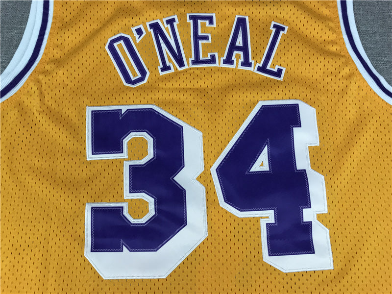 Men's Los Angeles Lakers Shaquille O'Neal Yellow 1996-97 Classics Jersey