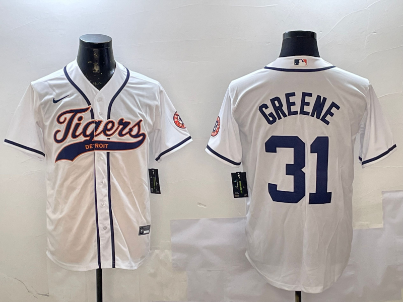 Men's Detroit Tigers Riley Greene White Game Jersey
