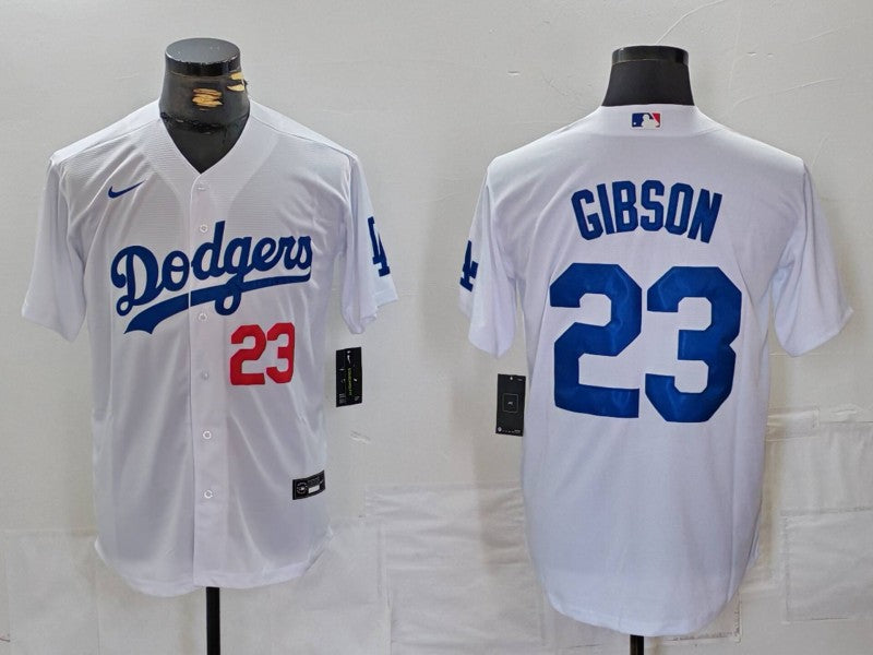 Men's Los Angeles Dodgers Kirk Gibson White Home Limited Player Jersey