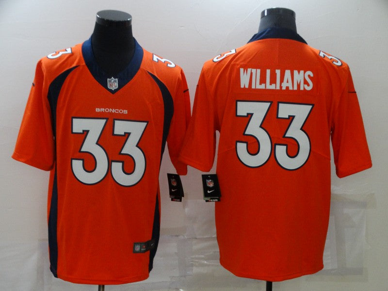 Men's Denver Broncos Javonte Williams Orange Game Jersey