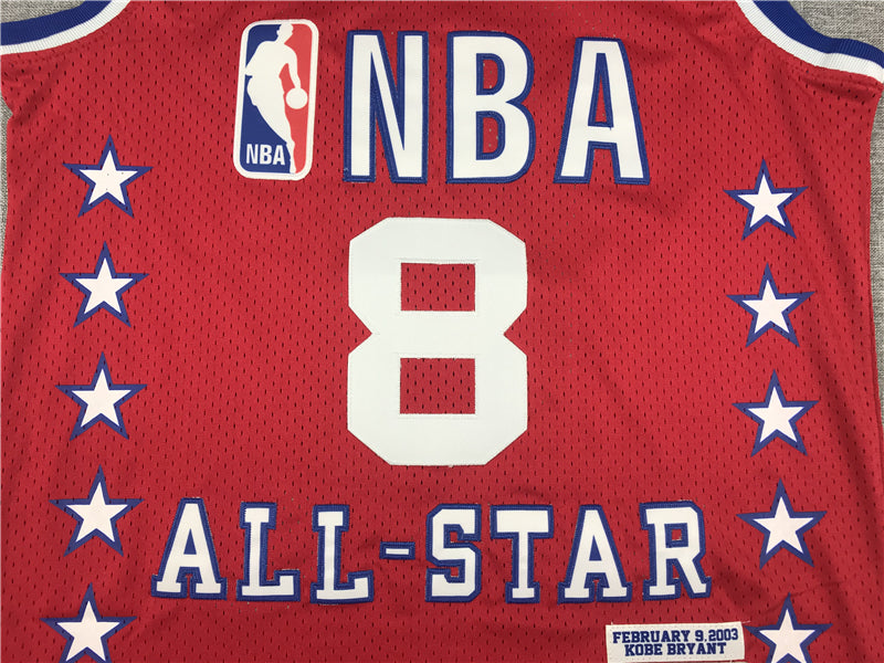 Men's 03 All Star Los Angeles Lakers Kobe Bryant Red Hardwood Classics Swingman Jersey