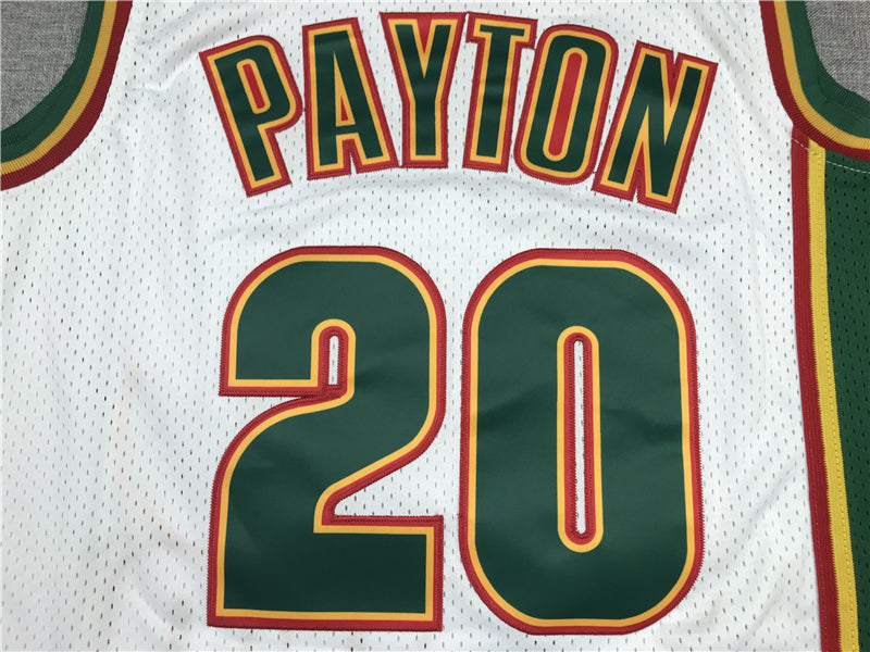 Men's Seattle Supersonics Gary Payton White Throwback Swingman Jersey