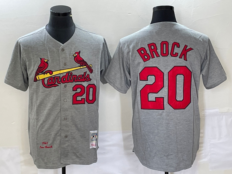 Men's St. Louis Cardinals Lou Brock Gray Cooperstown Collection Player Jersey