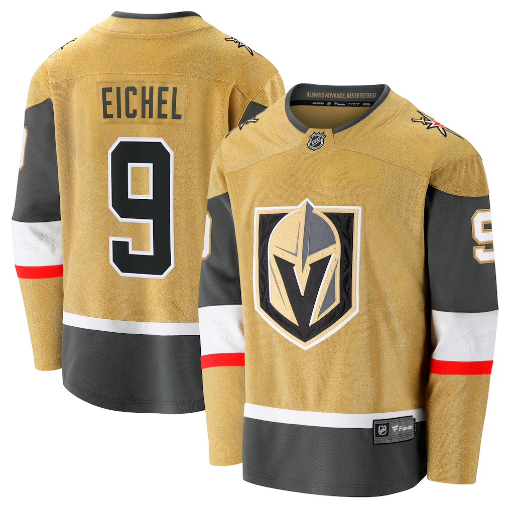 Men's Vegas Golden Knights Jack Eichel Fanatics Gold Home Breakaway Jersey