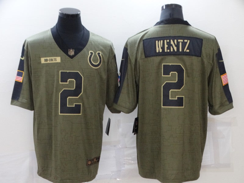 Men's Indianapolis Colts Carson Wentz Brown Game Jersey
