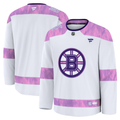 Men's Boston Bruins Fanatics White Purple Blank Player Jersey