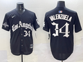 Men's Los Angeles Dodgers Fernando Valenzuela Black Team Game Player Jersey