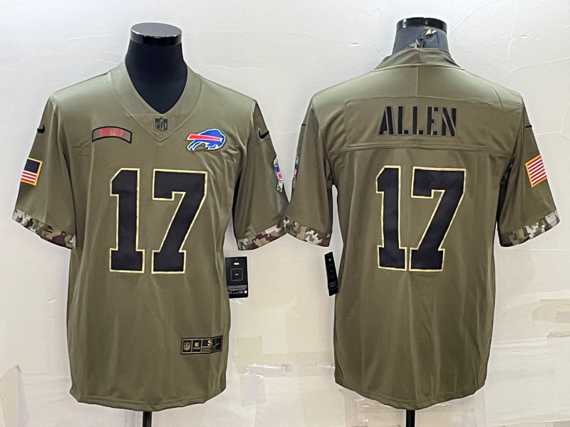 Men's Buffalo Bills Josh Allen Olive 2022 Salute To Service Limited Jersey