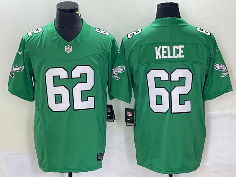 Men's Philadelphia Eagles Jason Kelce Kelly Green Game Jersey