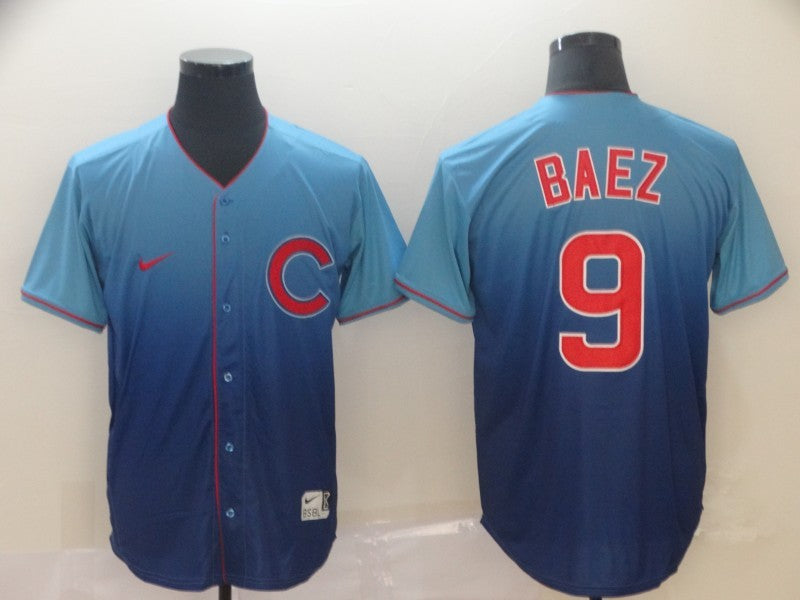 Men's Chicago Cubs Javier Baez Blue Player Jersey