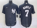 Men's New York Yankees Mickey Mantle Black Replica Player Jersey