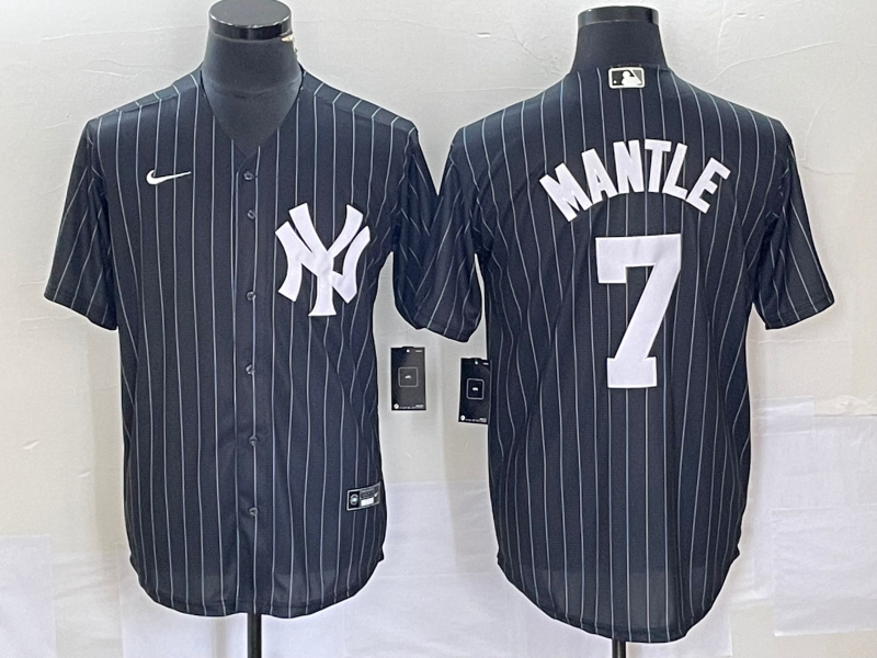 Men's New York Yankees Mickey Mantle Black Replica Player Jersey