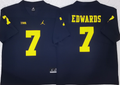 Men's Michigan Wolverines Donovan Edwards Navy Player Game Jersey