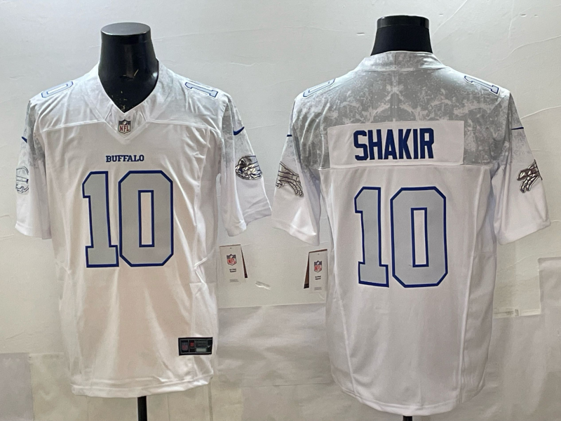 Men's Buffalo Bills Khalil Shakir White 2025 Rivalries Collection Limited Jersey
