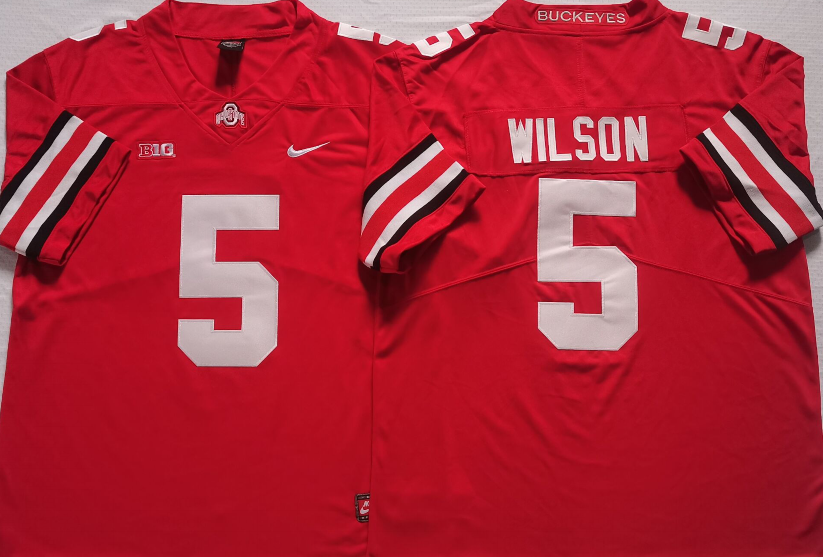 Men's Ohio State Buckeyes Garrett Wilson Scarlet Player Game Jersey