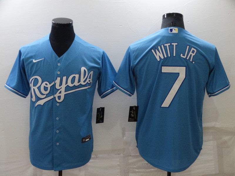 Men's Kansas City Royals Bobby Witt Jr. Blue Replica Baseball Jersey