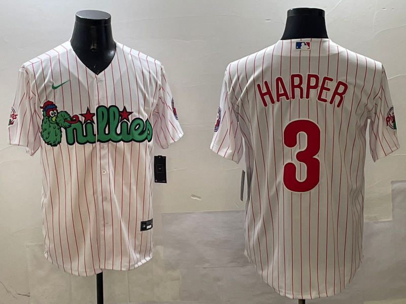 Men's Philadelphia Phillies Bryce Harper White Replica Team Jersey