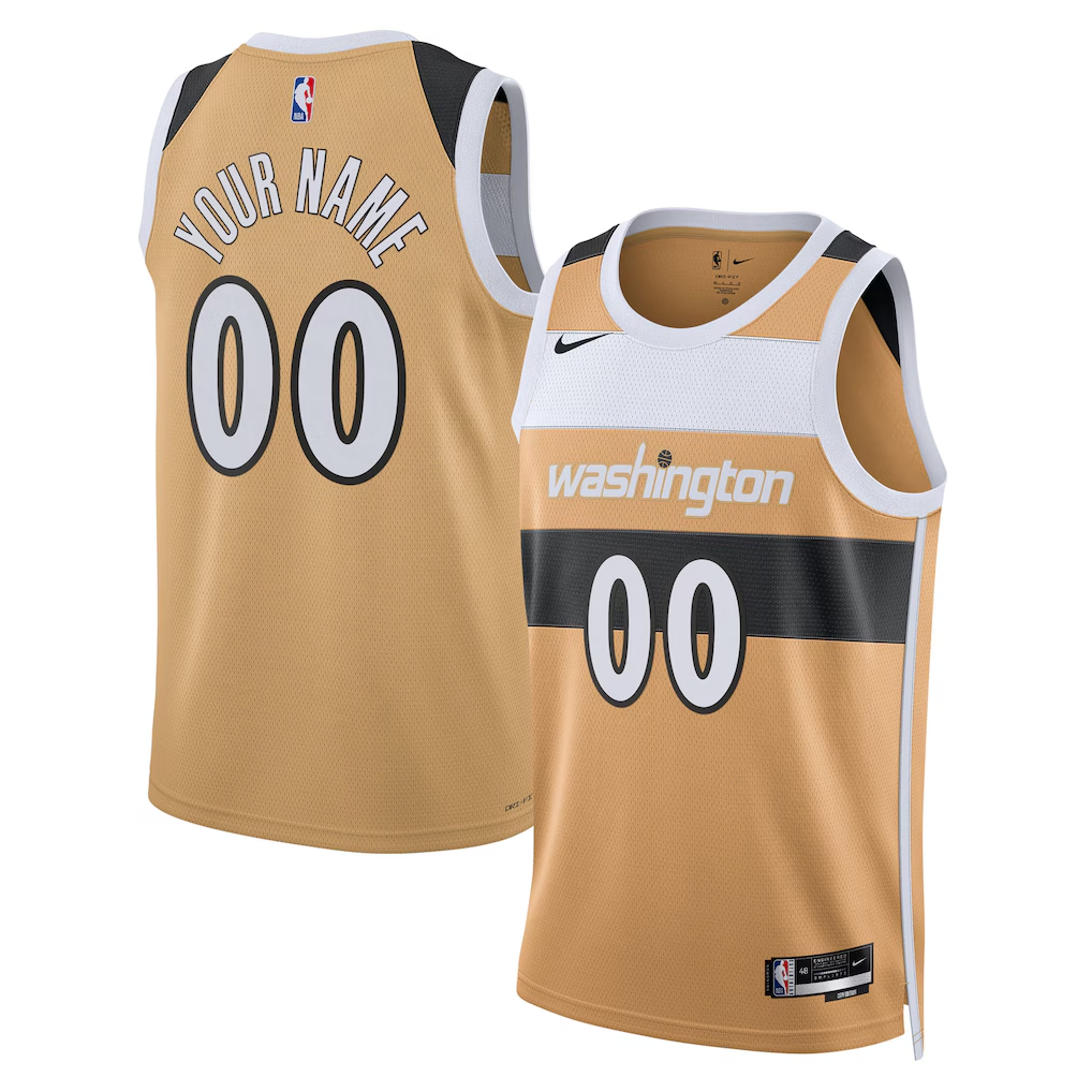 Men's Washington Wizards Gold 2025/26 City Edition Swingman Custom Jersey